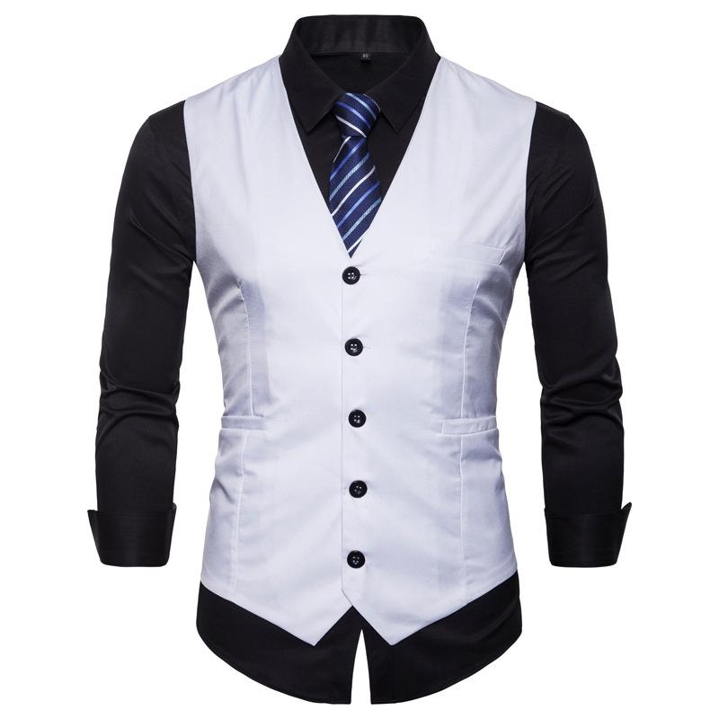 Mens Dress Vests Men's Vest Casual Jacket Business Waistcoat Men's Suit Vest Casual Business Wear