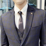 Seersucker Suit Men's Suit Plaid Suit Three-Piece Suit