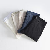 Linen Pants Straight Leg Pants Drawstring Lightweight Elastic Beach Pants Men's Spring Casual Pants Straight Breathable Long Pants