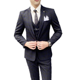 Seersucker Suit Men's Suit Plaid Suit Three-Piece Suit