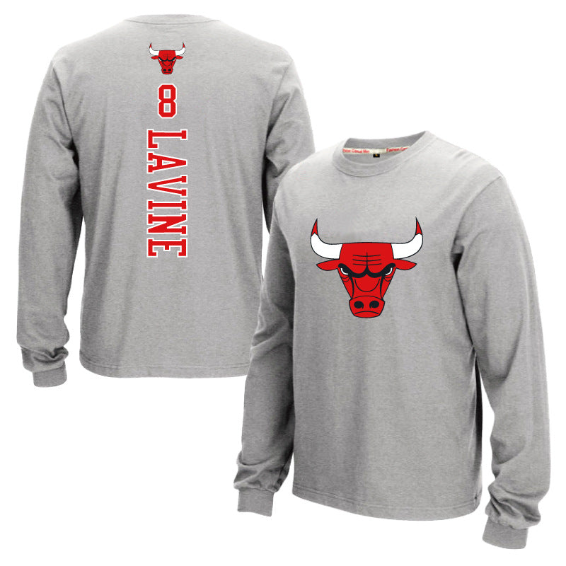 Chicago Bulls Sweatshirt Round-Neck with Fleece Lining Jersey Training Wear
