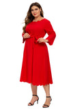 Women plus Size Dresses Spring and Summer Fashion Wave Edge Large Swing Dress