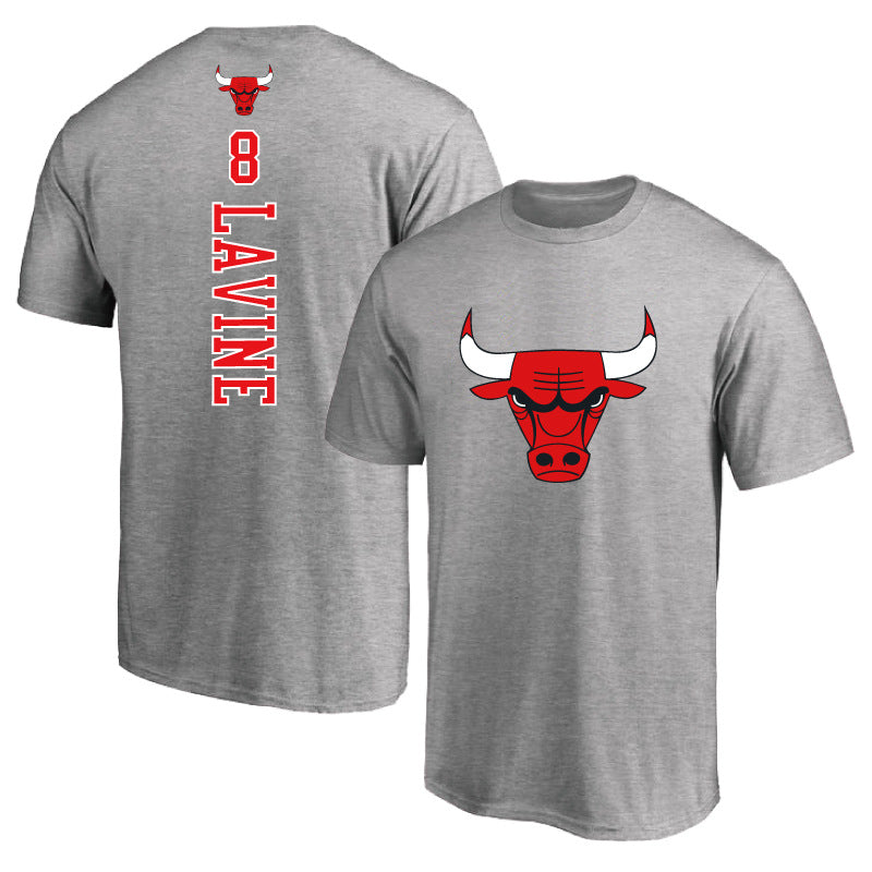 Chicago Bulls T Shirt Training Wear Round Neck Short Sleeve
