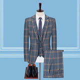 Seersucker Suit Plaid Suit Wedding Groomsman Suit