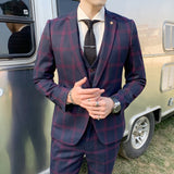 Seersucker Suit Plaid Suit Wedding Groomsman Suit