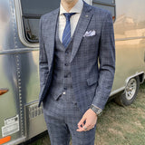 Seersucker Suit Men's Groom Clothes