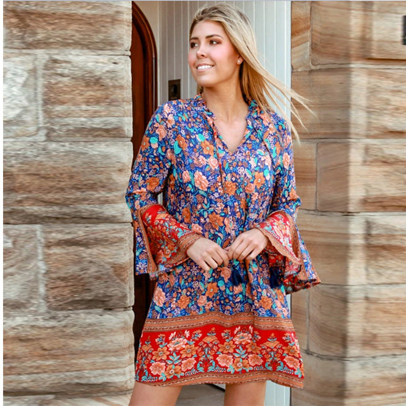 Beth Dutton Bohemian Dress Summer Spring Mini Dresses Vacation Beach Dress