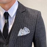 Seersucker Suit Men's Suit Slim Striped Suit Three-Piece Suit