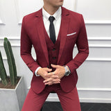 Seersucker Suit Men's Suits Three-Piece Set