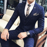 Seersucker Suit Suit Men 'S Slim Three-Piece Suit