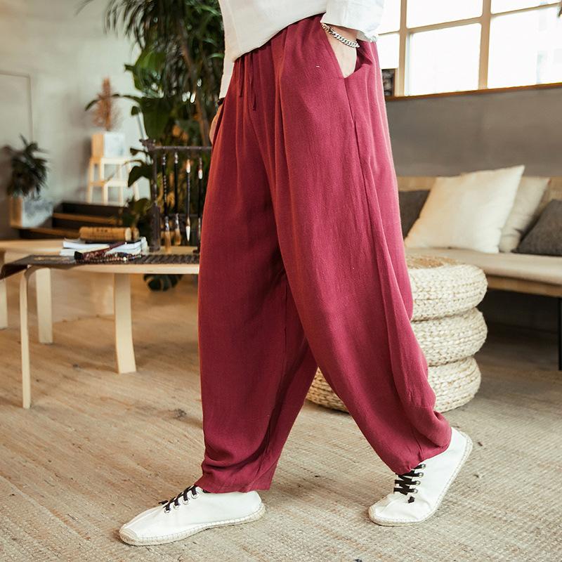 Linen Pants Straight Leg Pants Summer Casual Trousers Loose
