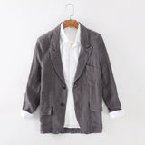 Mens Linen Suits Linen Jacket Men's Casual Linen Suit