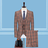 Seersucker Suit Plaid Suit Wedding Groomsman Suit