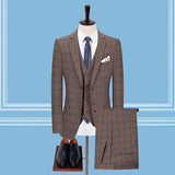 Seersucker Suit Men's Groom Clothes
