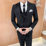 Seersucker Suit Men's Suit Slim Striped Suit Three-Piece Suit