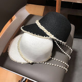 Straw Hat Summer Knight's Cap Women's British Hat Peaked Cap