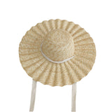 Straw Hat Lace-up Dome Big Brim Beach Hat Sun Hat