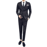 Seersucker Suit Suit Men 'S Slim Three-Piece Suit