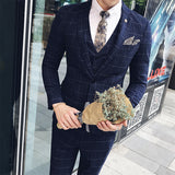 Seersucker Suit Suit Men 'S Slim Three-Piece Suit
