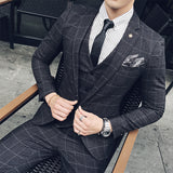 Seersucker Suit Suit Men 'S Slim Three-Piece Suit