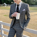 Seersucker Suit Men's Groom Clothes