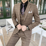 Seersucker Suit Men's Groom Clothes