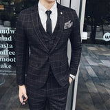 Seersucker Suit Suit Men 'S Slim Three-Piece Suit