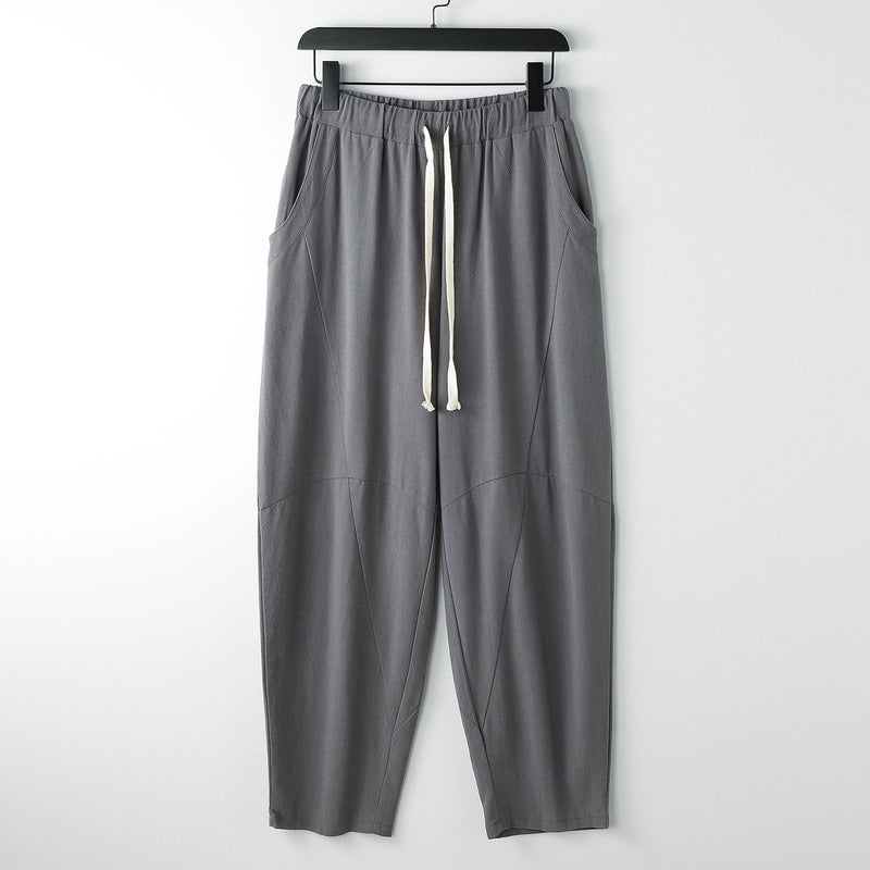 Linen Pants Straight Leg Pants Spring and Autumn Men's Straight Casual Loose Retro