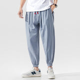 Linen Pants Straight Leg Pants Drawstring Lightweight Elastic Beach Pants Spring plus Size Linen Casual Pants