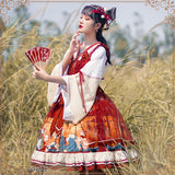 Gothic Lolita Harajuku Style Clothing Olita Chinese Style Lolita Cross Collar Wide Sleeve Small Skirt