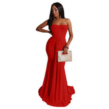 Prom Dresses Sexy Tube Top Dress Evening Dress High Waist Mop Dress for Women