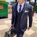 Seersucker Suit Men's Suit Plaid Three-Piece Suit