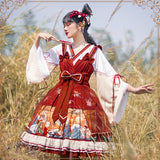 Gothic Lolita Harajuku Style Clothing Olita Chinese Style Lolita Cross Collar Wide Sleeve Small Skirt