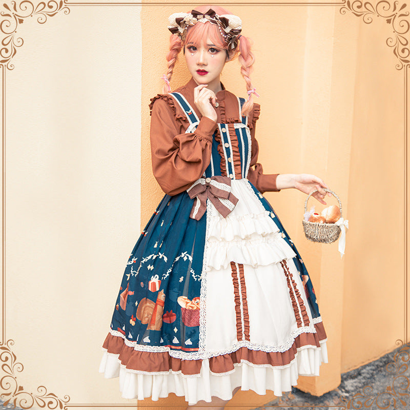 Gothic Lolita Harajuku Style Clothing Sakura Aciclovir Gel Lolita Distant Christmas JSK Lolita Dresses
