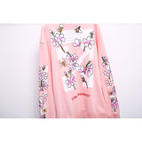 Off White Zipper Hoodie Off Peach Blossom Arrow Printed Hoodie Ow