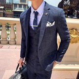 Seersucker Suit Men's Suit Plaid Three-Piece Suit