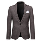 Seersucker Suit Men's Suit Plaid Three-Piece Suit