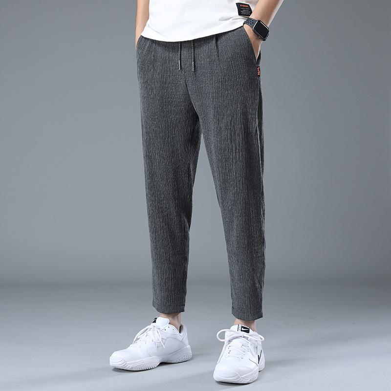 Linen Pants Straight Leg Pants Summer Men's Casual Trousers Loose Straight