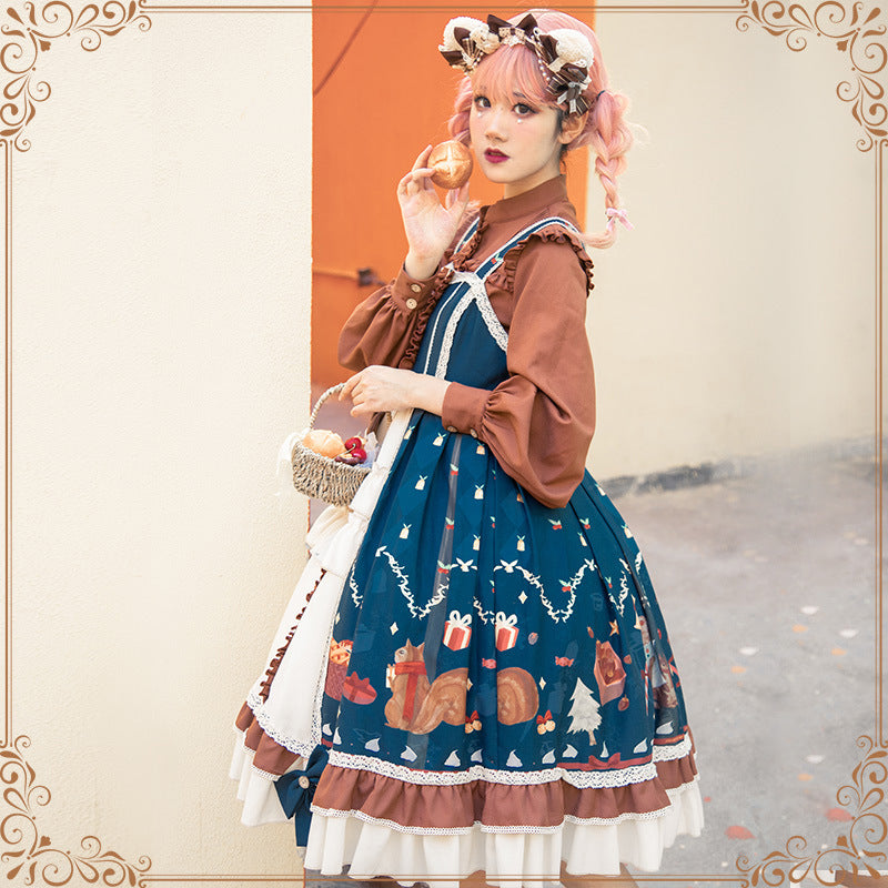 Gothic Lolita Harajuku Style Clothing Sakura Aciclovir Gel Lolita Distant Christmas JSK Lolita Dresses