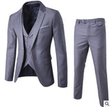 Seersucker Suit Men's Three-Piece Suit