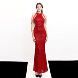 Sequin Evening Dress Fishtail Evening Gown