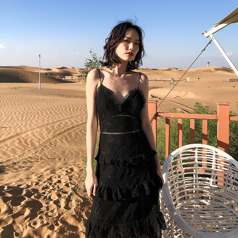 The Great Gatsby Daisy Dress Women's Summer Sexy Slim-Fit Black Dress