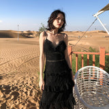 The Great Gatsby Daisy Dress Women's Summer Sexy Slim-Fit Black Dress