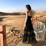 The Great Gatsby Daisy Dress Women's Summer Sexy Slim-Fit Black Dress
