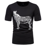 Zebra T Shirt Crew Neck Stripes