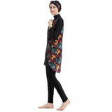 Burkini Muslim Swimwear Conservative Printed Sunscreen Detachable Four-Piece Swimsuit