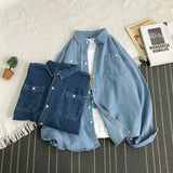 Denim Shirts Spring Denim Shirt Men's Long Sleeve Shirt Student Couple Coat