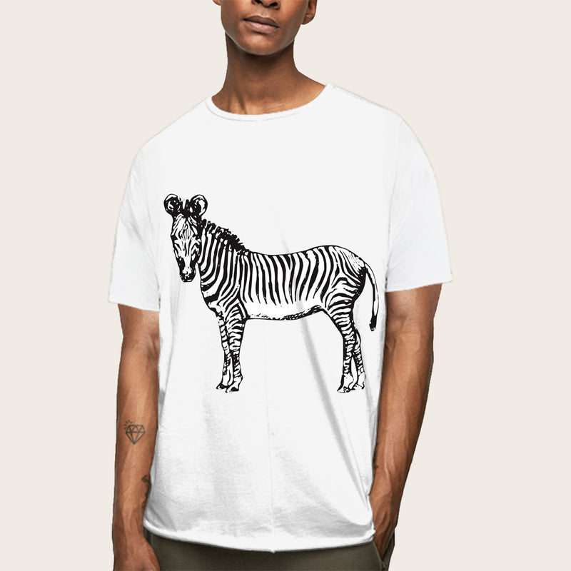 Zebra T Shirt Crew Neck Stripes