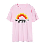 Beth Dutton Outfits Golden State of Mind Rainbow Printing Pattern Cotton Short Sleeve T-shirt
