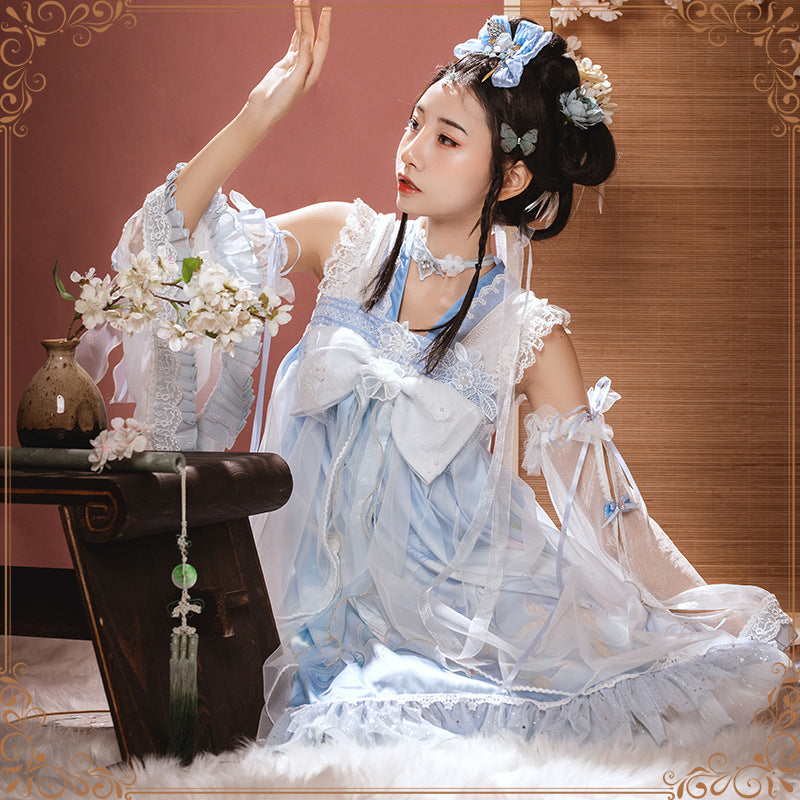 Gothic Lolita Harajuku Style Clothing Sakura Aciclovir Gel Chinese Style Lolita Dress Cloud Dream Fantasy JSK Lolita